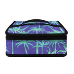 Teal Palm Tree Pattern Print Small Lunch Bag