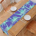 Teal Palm Tree Pattern Print Table Runner