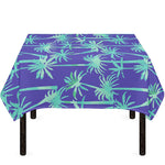 Teal Palm Tree Pattern Print Tablecloth