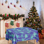 Teal Palm Tree Pattern Print Tablecloth