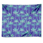 Teal Palm Tree Pattern Print Tapestry