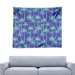 Teal Palm Tree Pattern Print Tapestry