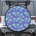 Teal Palm Tree Pattern Print Tire Cover