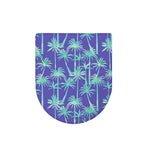 Teal Palm Tree Pattern Print Toilet Lid Cover