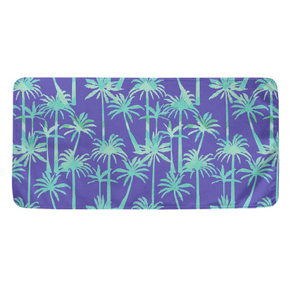 Teal Palm Tree Pattern Print Towel