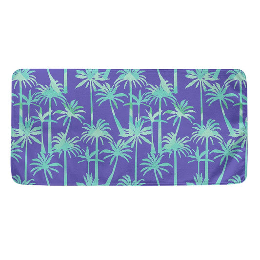 Teal Palm Tree Pattern Print Towel