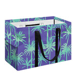 Teal Palm Tree Pattern Print Utility Tote Bag