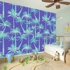 Teal Palm Tree Pattern Print Wall Sticker