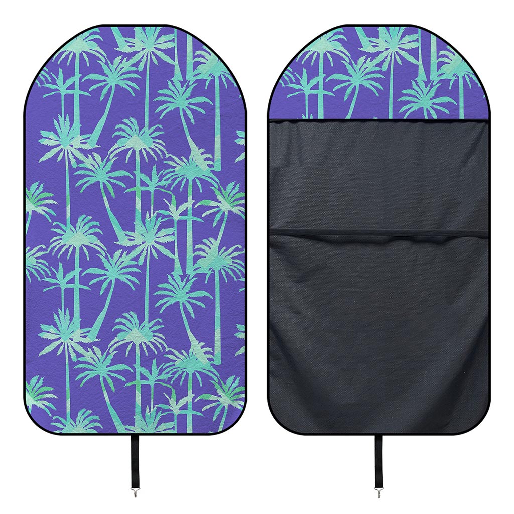 Teal Palm Tree Pattern Print Waterproof Car Seat Cover