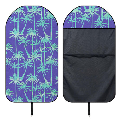Teal Palm Tree Pattern Print Waterproof Car Seat Cover