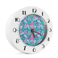 Teal Pink Blossom Tropical Pattern Print Alarm Clock