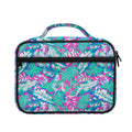 Teal Pink Blossom Tropical Pattern Print Briefcase Bible Bag