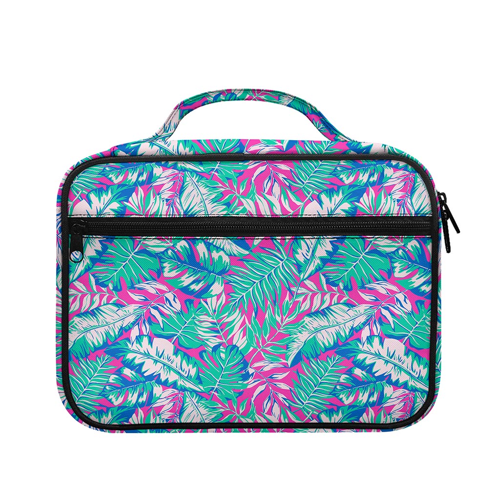 Teal Pink Blossom Tropical Pattern Print Briefcase Bible Bag