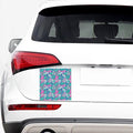 Teal Pink Blossom Tropical Pattern Print Car Sticker