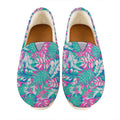Teal Pink Blossom Tropical Pattern Print Casual Shoes