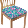 Teal Pink Blossom Tropical Pattern Print Chair Cushion Cover