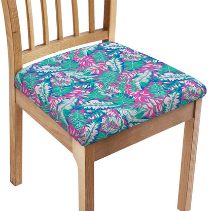 Teal Pink Blossom Tropical Pattern Print Chair Cushion Cover