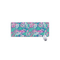 Teal Pink Blossom Tropical Pattern Print Extended Mouse Pad
