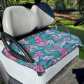 Teal Pink Blossom Tropical Pattern Print Golf Cart Seat Cover