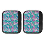 Teal Pink Blossom Tropical Pattern Print Handle Covers
