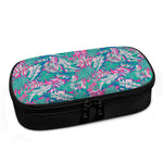 Teal Pink Blossom Tropical Pattern Print Insulin Cooler Travel Case