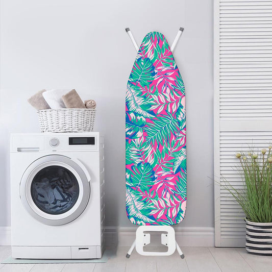 Teal Pink Blossom Tropical Pattern Print Ironing Board Cover