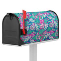 Teal Pink Blossom Tropical Pattern Print Mailbox Cover