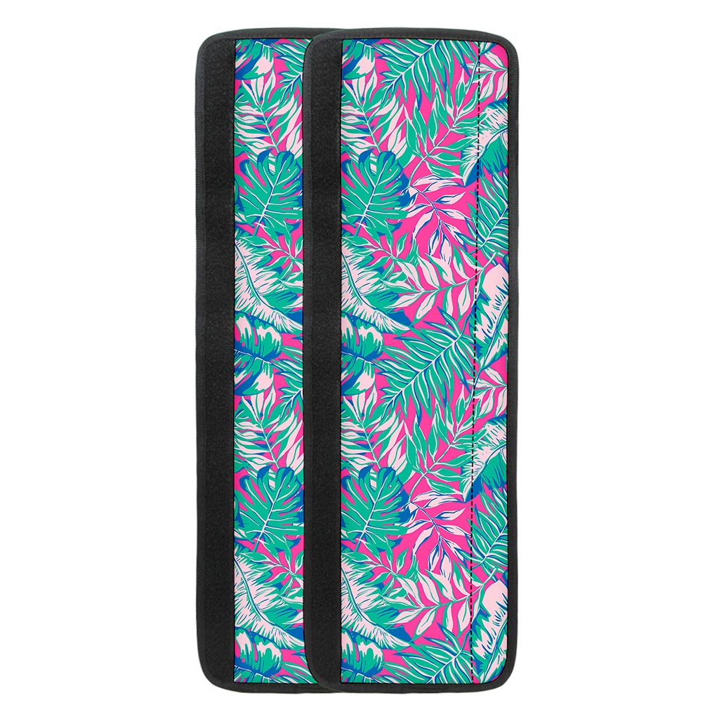 Teal Pink Blossom Tropical Pattern Print Refrigerator Handle Covers