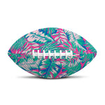 Teal Pink Blossom Tropical Pattern Print Rugby Ball