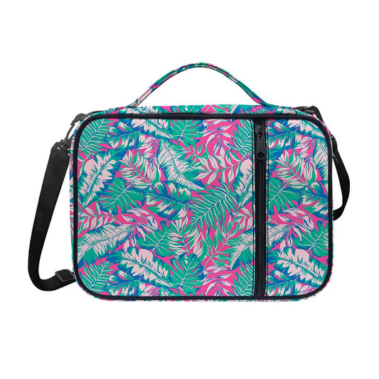 Teal Pink Blossom Tropical Pattern Print Shoulder Strap Bible Bag