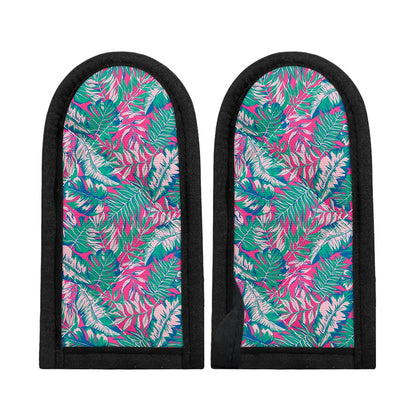 Teal Pink Blossom Tropical Pattern Print Skillet Handle Cover
