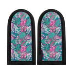 Teal Pink Blossom Tropical Pattern Print Skillet Handle Cover
