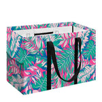 Teal Pink Blossom Tropical Pattern Print Utility Tote Bag