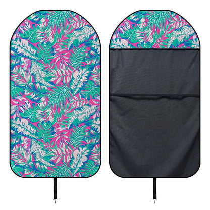 Teal Pink Blossom Tropical Pattern Print Waterproof Car Seat Cover