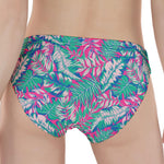 Teal Pink Blossom Tropical Pattern Print Women's Panties