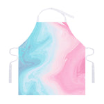 Teal Pink Liquid Marble Print Adjustable Apron