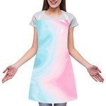 Teal Pink Liquid Marble Print Adjustable Apron