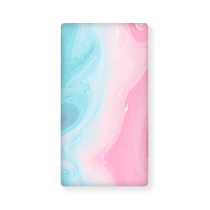Teal Pink Liquid Marble Print Baby Crib Sheet