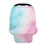 Teal Pink Liquid Marble Print Baby Seat Cover