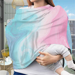 Teal Pink Liquid Marble Print Baby Seat Cover