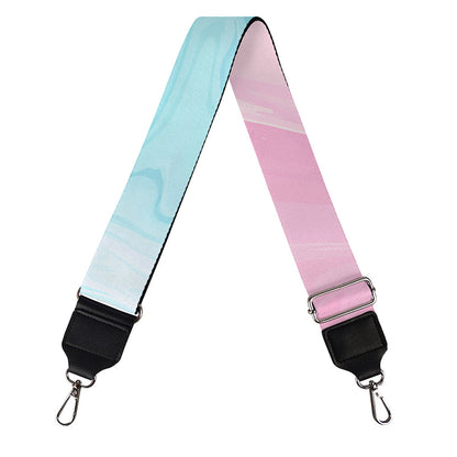 Teal Pink Liquid Marble Print Bag Strap