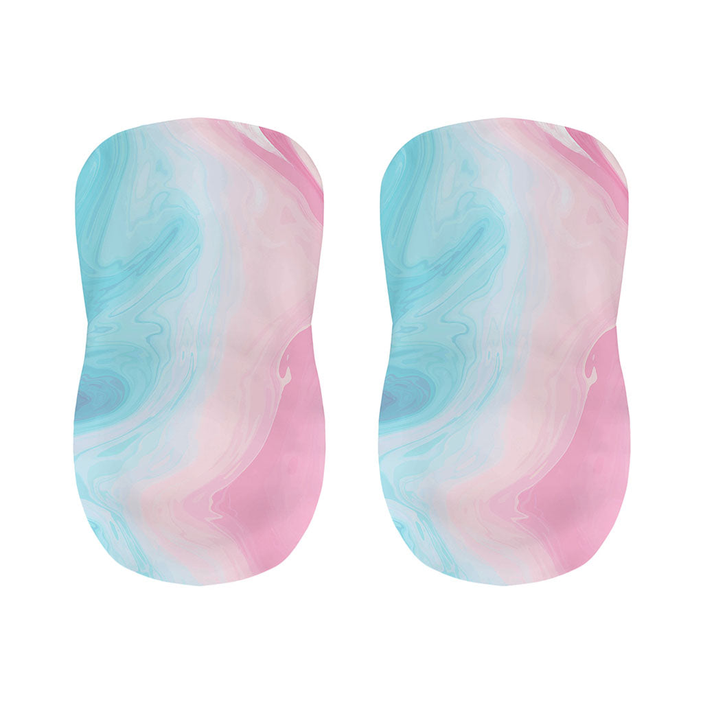 Teal Pink Liquid Marble Print Bar Stool Covers