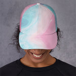 Teal Pink Liquid Marble Print Baseball Cap