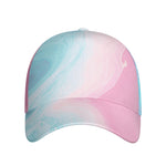 Teal Pink Liquid Marble Print Baseball Cap