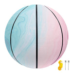 Teal Pink Liquid Marble Print Basketball
