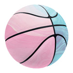 Teal Pink Liquid Marble Print Basketball