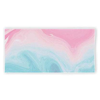 Teal Pink Liquid Marble Print Beach Towel