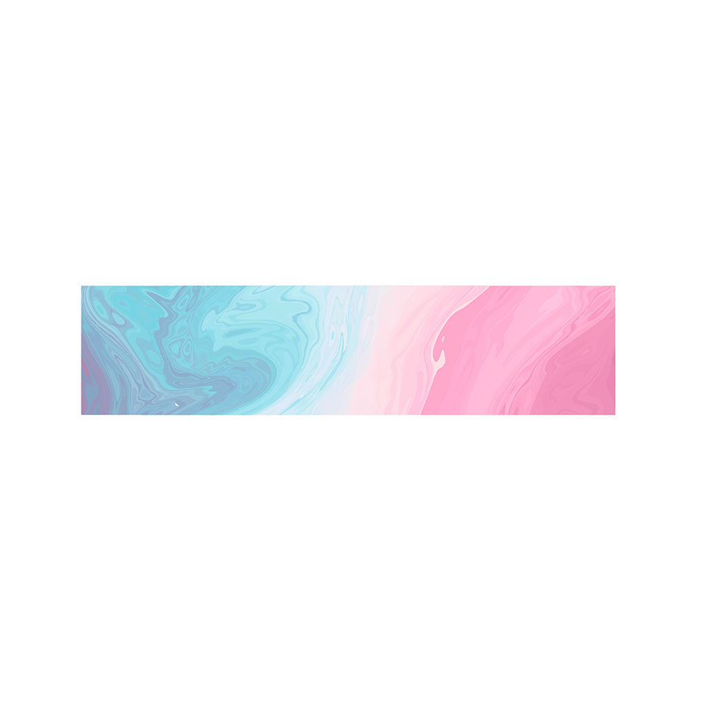 Teal Pink Liquid Marble Print Bed Runner