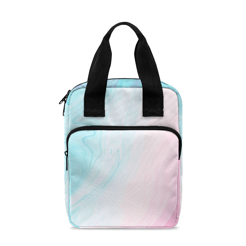 Teal Pink Liquid Marble Print Bible Tote Bag