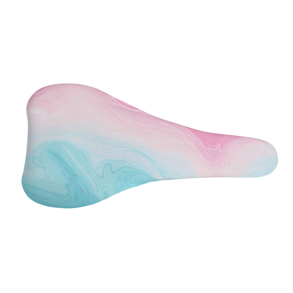 Teal Pink Liquid Marble Print Bicycle Seat Cover